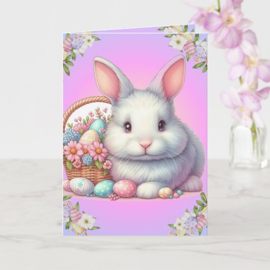 Paashaas  pastel kaart (Orchidee)