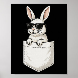Paashaas Pocket Dragen Zonnebrillen Cool Rabbit Poster
