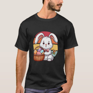Paashaas Retro Konijn Eierenjacht Zondag Christeli T-shirt