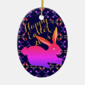 Paashaas Roos Ornament met motief (Voorkant)