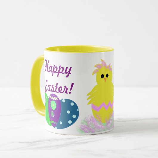 Paashaas Roze Groene Kuiken Eieren Keepsake Mok (Voorkant links)