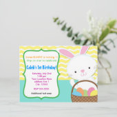 Paashaas Spring Chevron Kinder feestuitnodiging Kaart (Staand voorkant)