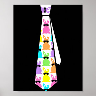Paashaas stropdas Funny grafisch voor jongens peut Poster