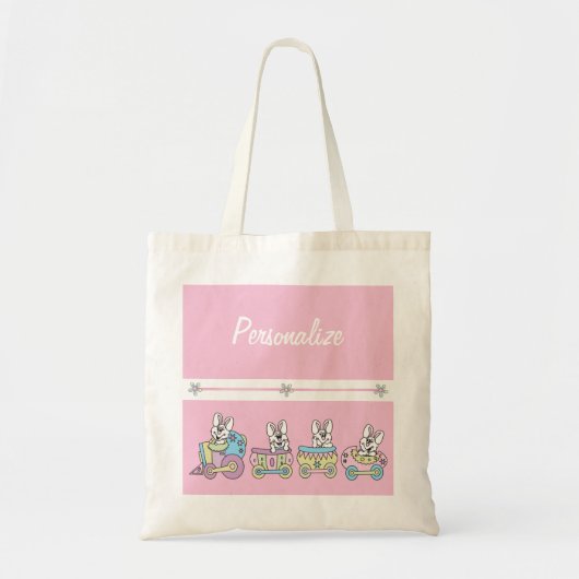 Paashaas trein tote bag (Voorkant)