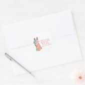 Paashaas verjaardag dank u sticker (Envelop)