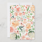 Paashaas verjaardagsuitnodiging perziken en room kaart (Achterkant)