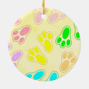 Paashaas Voeten Patroon Stijl Keramisch Ornament