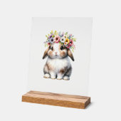 Paashaas voor Vrouwen Meisjes - Paashaas Bloem Acryl Bord (Hoek)