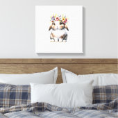 Paashaas voor Vrouwen Meisjes - Paashaas Bloem Canvas Afdruk (Insitu (Slaapkamer))