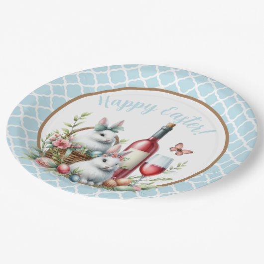 Paashaas & Wijnkrans Papier bord (Gekanteld)