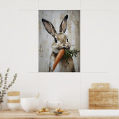 Paashaas Wortel Print, Lente Konijn Poster (Keuken)