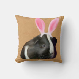 paashaas zwart-wit cavia kussen