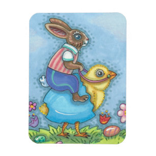 Paashare en griep EENVOUDIGERE BUNNY MAGNET-feestd Magneet