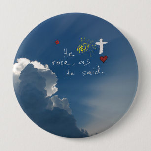 Paasheropleving Hij is een nieuw Christus Jezus ro Ronde Button 4,0 Cm