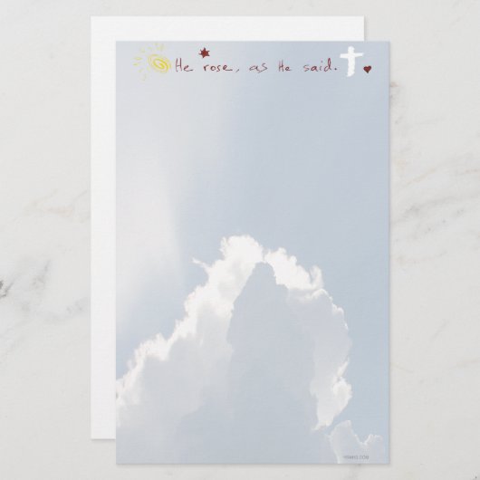 Paasherrijzenis is een Roos van Jezus Briefpapier (Voorkant / Achterkant)