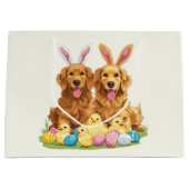 Paashond Golden Retriever Honden Bunny Ears Groot Cadeauzakje (Voorkant)