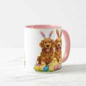Paashond Golden Retriever Honden Bunny Ears Mok (Voorkant rechts)