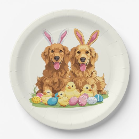 Paashond Golden Retriever Honden Bunny Ears Papieren Bordje (Voorkant)
