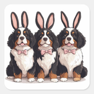 Paashonden Berner Vierkante Sticker