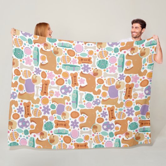 Paashonden en traktaties patroon fleece deken (In situ)