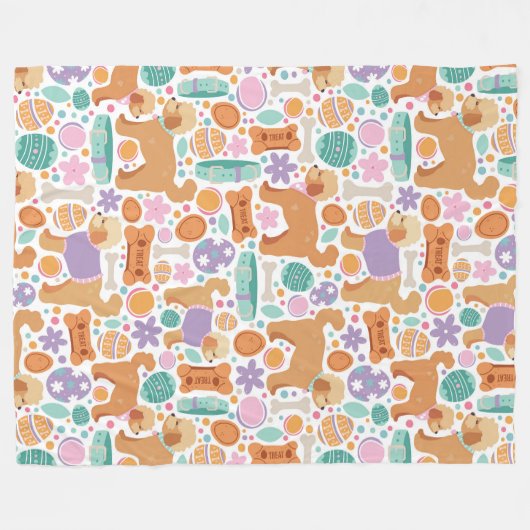 Paashonden en traktaties patroon fleece deken (Voorkant (Horizontaal))