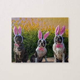 Paashonden met Bunny Ears Funny Cute Schattig Legpuzzel
