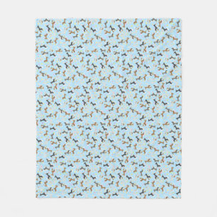 Paashoorn (blauw) fleece deken