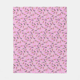 Paashoorntje (roze) fleece deken