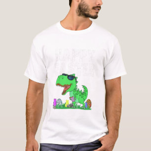 Paasjaars Bunny Riding Trex Chicken Funny Boys Pas T-shirt
