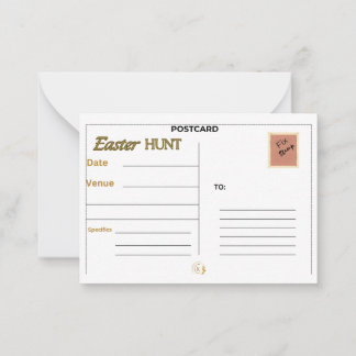 Paasjacht/Feest Uitnodigen Kaart 01 Notitiekaartje