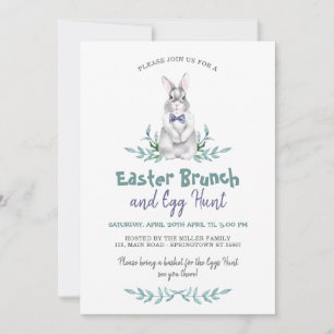 Paasjongen Bunny Egg Hunt & Brunch Feestdagenkaart