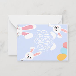 Paaskaart (blauw) notitiekaartje