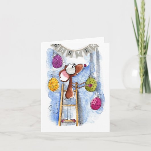 Paaskaart - Happy Paasbanner Feestdagen Kaart (Voorkant)