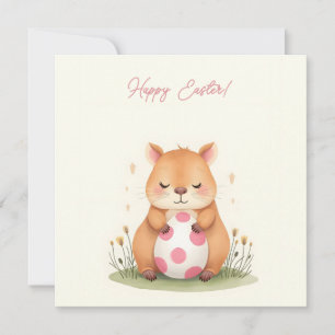 Paaskaart met capibara in pastelkleuren kaart