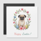 Paaskaart met een afbeelding van een mopshond (Voorkant / Achterkant)