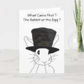 Paaskaart met konijn of ei feestdagen kaart (Voorkant)