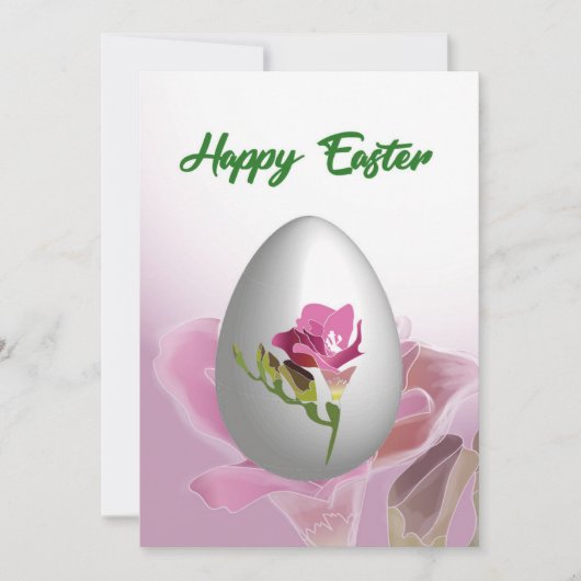 Paaskaart met waterverf- en eibloem feestdagenkaart (Voorkant)