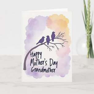 Paaskaart Moedersdag Violet Birds Kaart