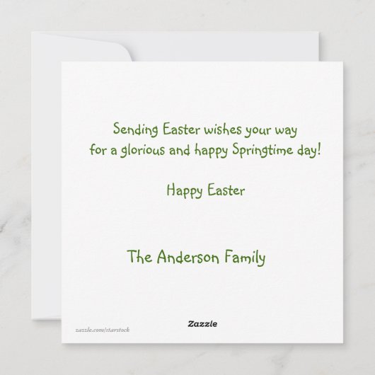 Paaskaart voor eitjes feestdagenkaart (Achterkant)