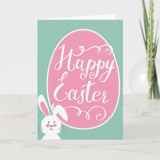 PaasKaart - Wit konijn Feestdagen Kaart (Voorkant)