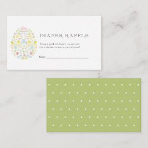 Paaskaartje voor Baby shower met bunny Raffle Informatiekaartje
