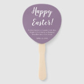 Paaskerkdienst Paarse Konijnenkonijn Custom Handwaaier (Achterkant)