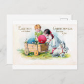 paaskind Bunny Egg Briefkaart (Voorkant / Achterkant)
