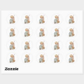 paaskind met Bunny Rabbit Ronde Sticker (Vel)