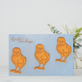 Paaskinderen in blauw briefpapier (Staand voorkant)