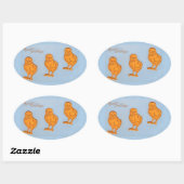 Paaskinderen in blauw ovale sticker (Vel)