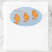 Paaskinderen in blauw ovale sticker (Tas)