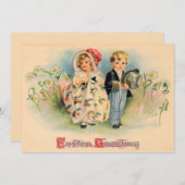 paaskinderen kletsen feestdagenkaart (Voorkant / Achterkant)