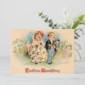 paaskinderen kletsen feestdagenkaart (Staand voorkant)