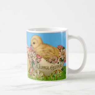 paaskip met blauwe hemel en paaseieren koffiemok